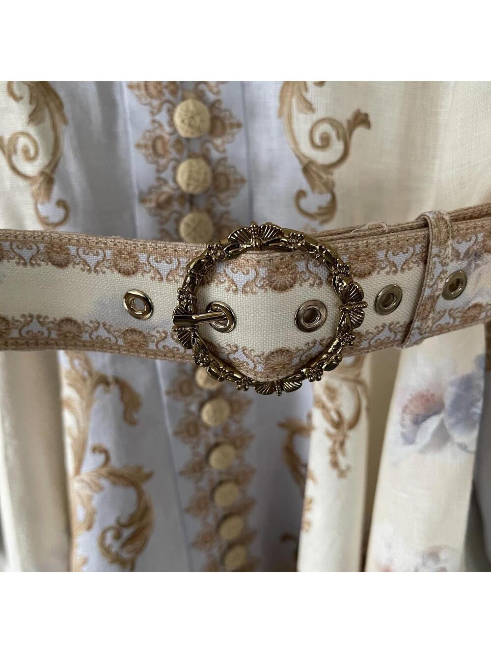 Zimmermann Cream and Lilac Baroque-Print Mini Dress - Picture 4 of 14